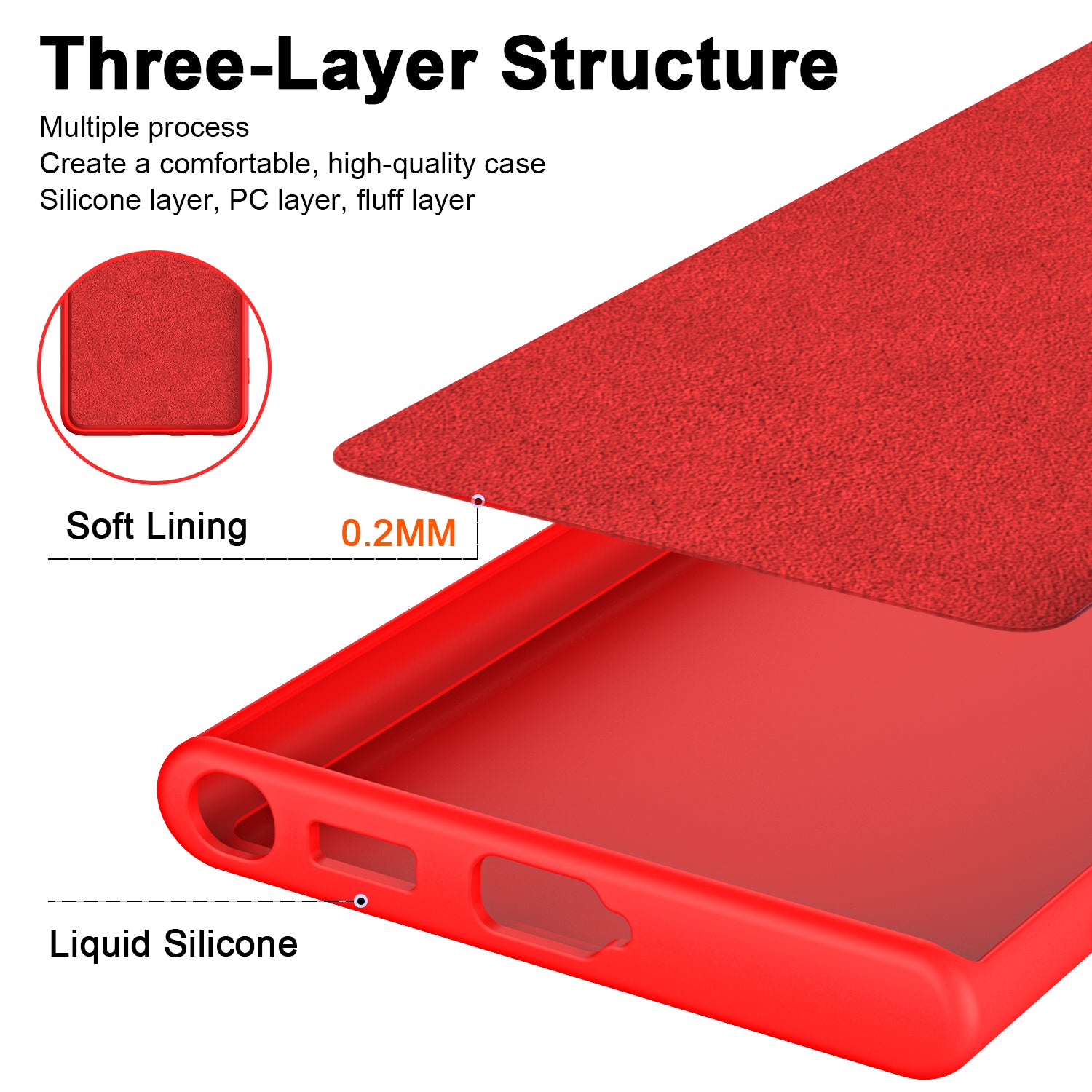 For Samsung Galaxy S23 Ultra Rubberized Soft TPU Cover Fiber Lining Cushion Protection 2.2mm Thickness Phone Case For Samsung Galaxy S23 Ultra Rubberized Soft TPU Cover Fiber Lining Cushion Protection 2.2mm Thickness Phone Case
